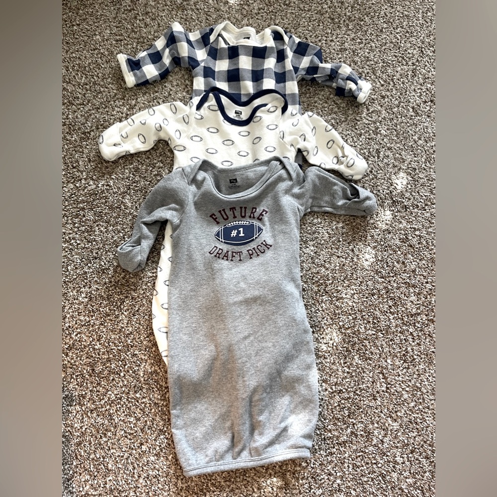 Hudson Baby Infant Boy Long Sleeve Gowns - 0-6 months